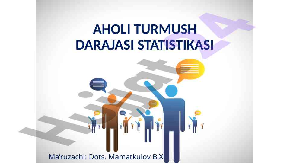Aholi turmush darajasi statistikasi tahlili