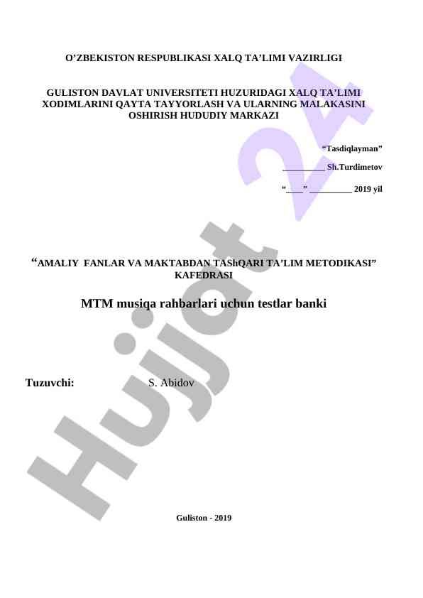 Amaliy fanlar va maktabdan tashqari ta’lim metodikasi