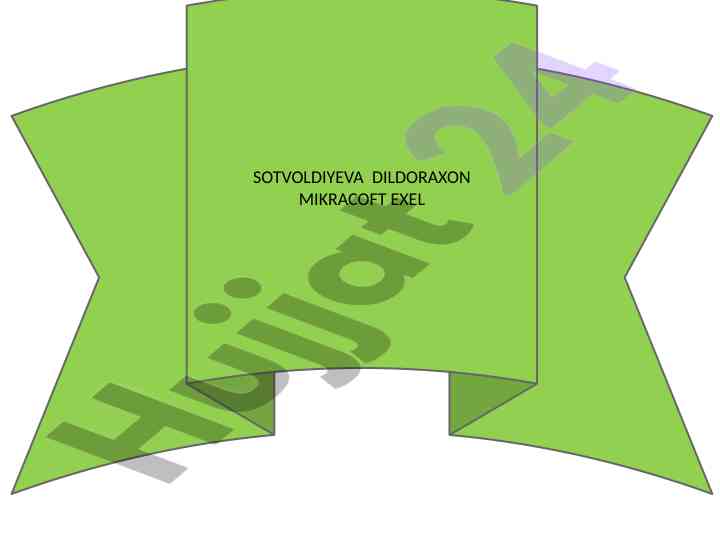 Mikrosoft excel bo'yicha kurs ishlari