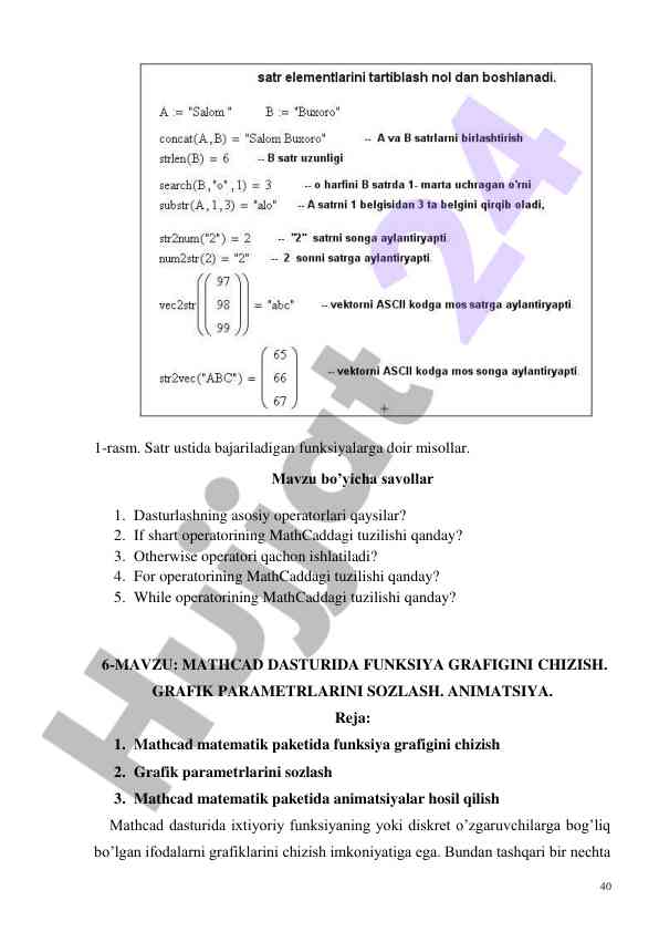 Mathcad dasturida funciyalar grafini chizish