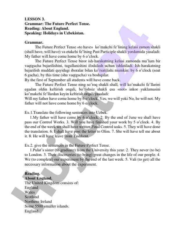 Future perfect tense in english grammar
