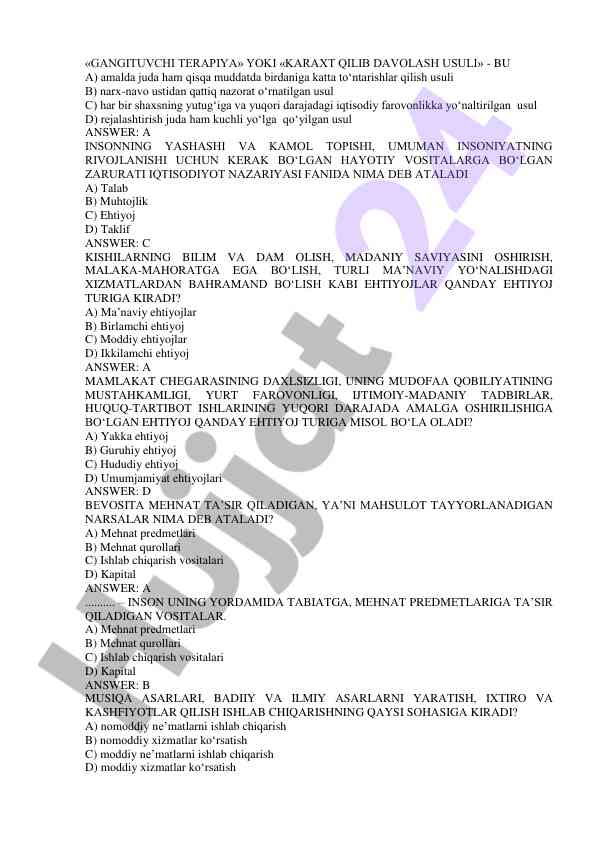 Iqtisodiy nazariyadagi ehtiyojlar tahlili