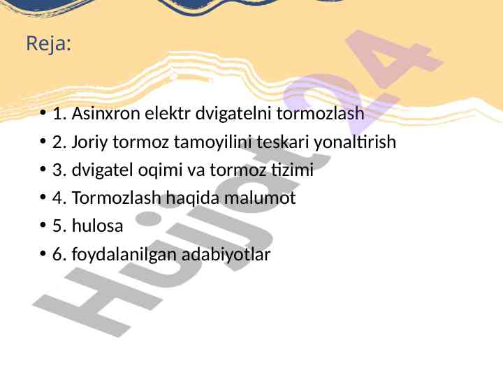 Asinxron elektr dvigatelni tormozlash usullari