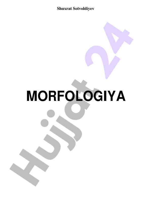 O'zbek tili morfologiyasi so'z tarkibi