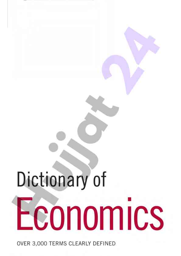 Dictionary of economics a & c black overview