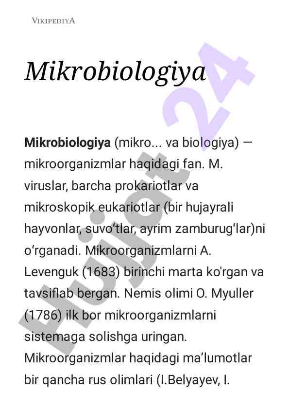 Mikrobiologiya va uning asosiy asoslari