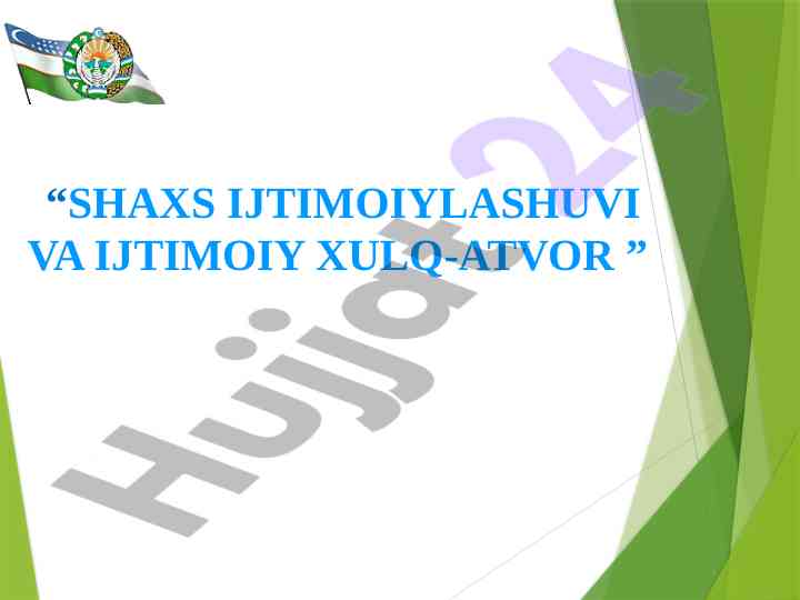 Shaxs ijtimoiylashuvi va xulq-atvor tahlili
