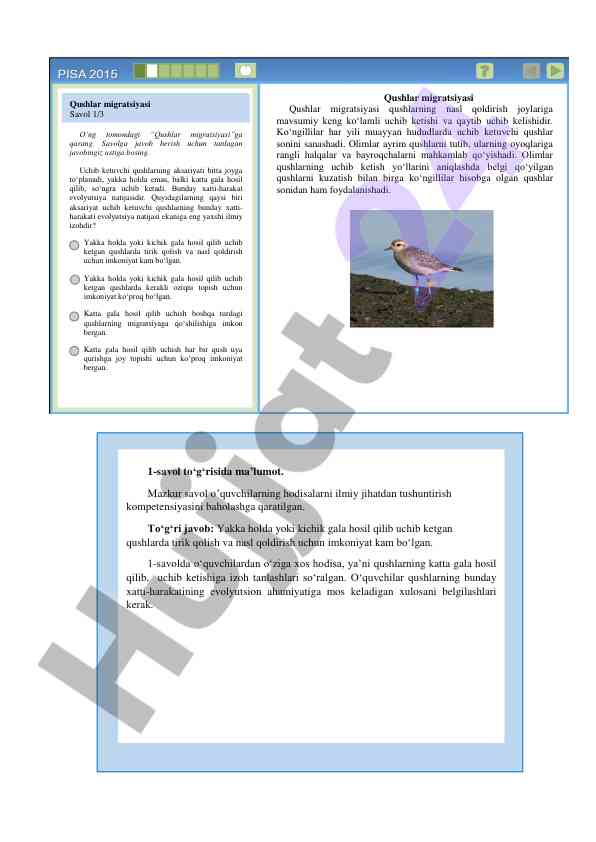 Qushlar migratsiyasi tavsifi va xatti-harakatlari