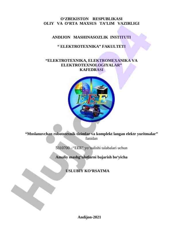 Amaliy mashg‘ulotlar uchun usuli ko‘rsatma
