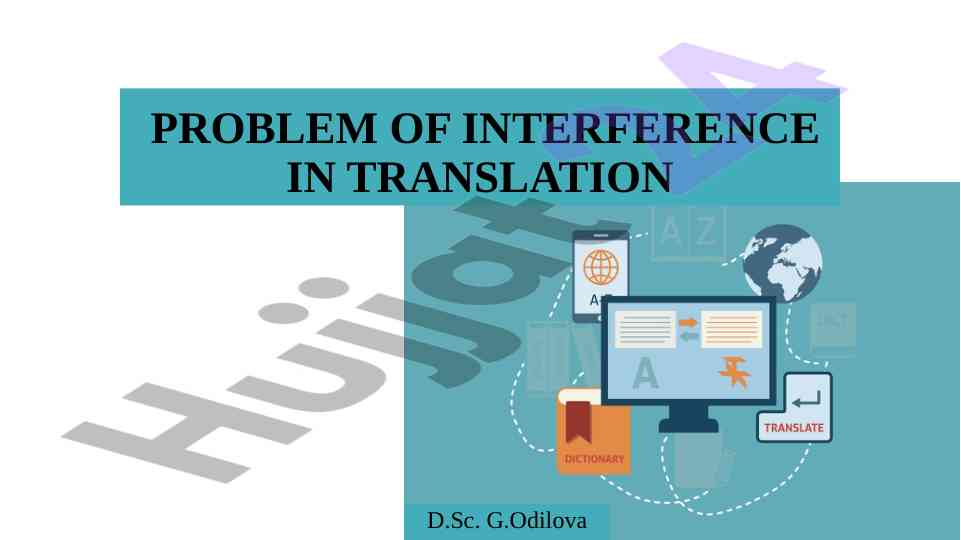 Interference problems in translation studies