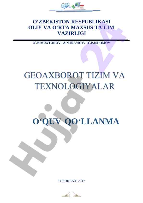 Geodeziya va kartografiya o‘quv qo‘llanmasi