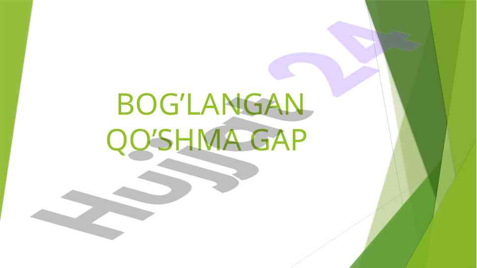 Bog'langan qo'shma gaplarini o'rganish