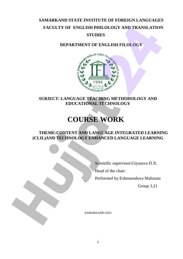 Content and language integrated learning (clil) metodologiyasi