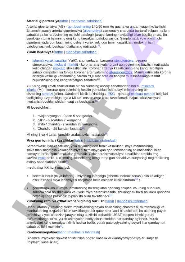 Arterial gipertenziya va ishemik yurak kasalligi