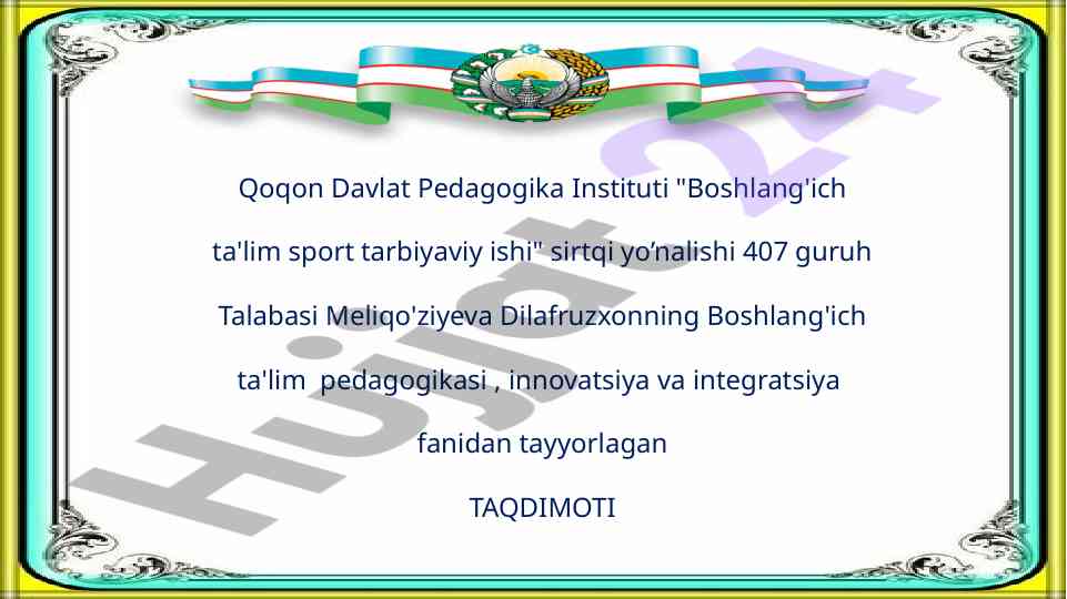 Boshlang'ich ta'limda innovatsiya va integratsiya