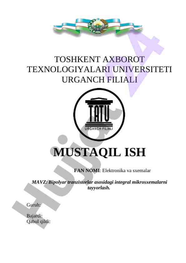 Bipolyar tranzistorlar asosidagi integral mikrosxemalar