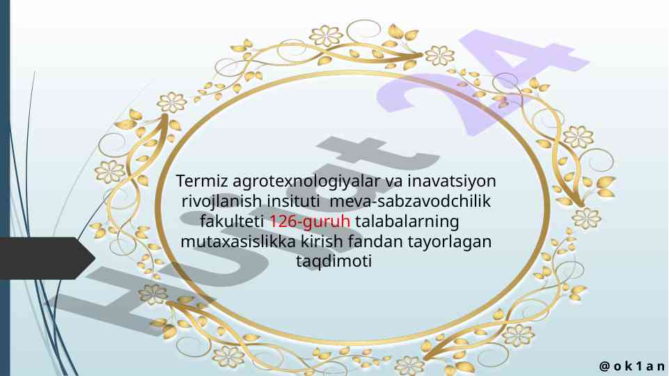 Meva-uzum mahsulotlarini saqlash boyicha taqdimot