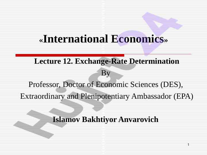 Exchange-rate determination principles explained