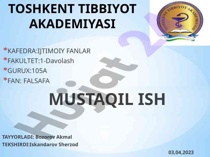 Falsafiy dunyoqarashning o’z-o’zini anglashdagi roli