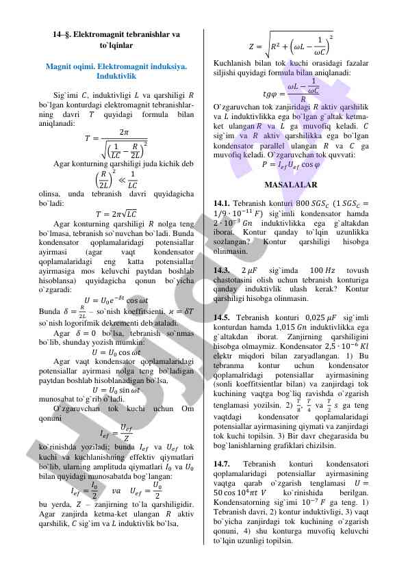 Elektromagnit tebranishlar va to‘lqinlar