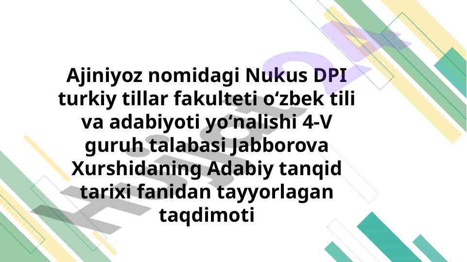 Dilmurod quronovning adabiy nazariy qarashlari