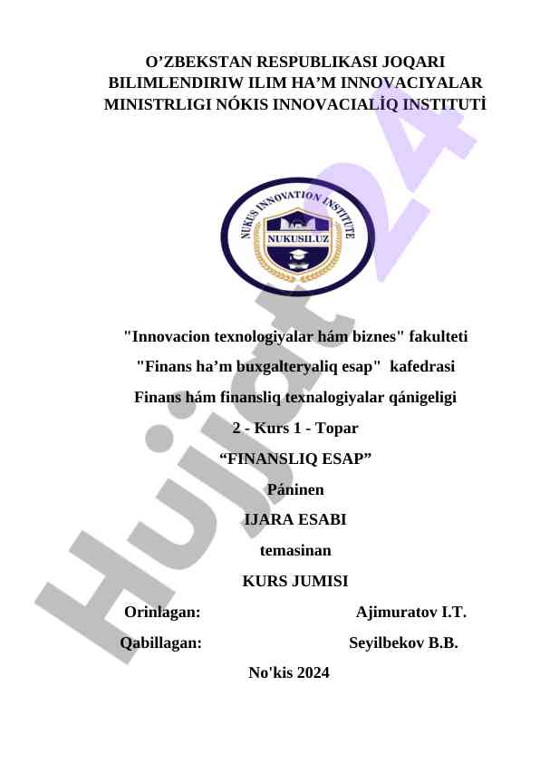 Finansliq esap opiniları ve innovatsion texnologiyalar