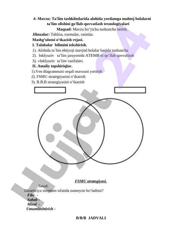 Ta'lim tashkilotlarida alohida yordamga muhtoj bolalar