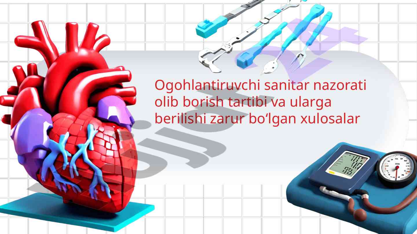 Sanitar nazorat jarayonlari va metodologiyalari