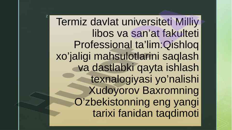 Oʻzbekiston respublikasi prezidentining fikrlari