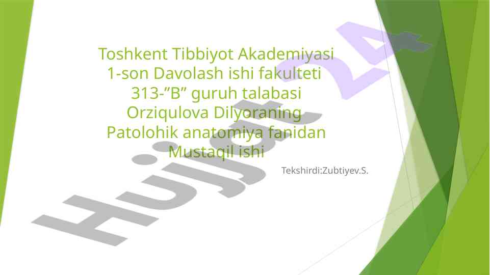 Prostata bezi patologiyasi mustaqil ish