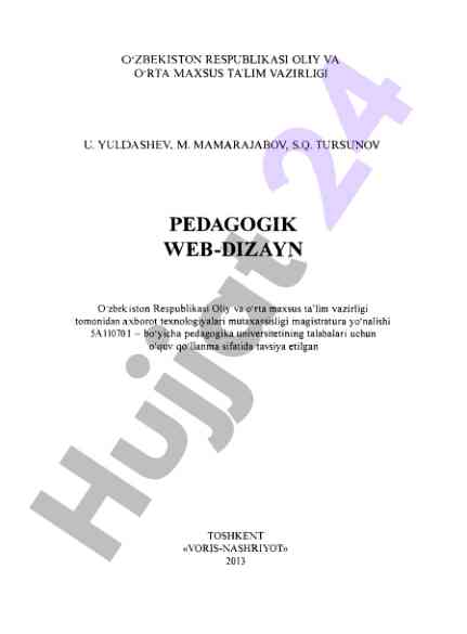 Pedagogik web-dizayn o‘quv qo‘llanmasi