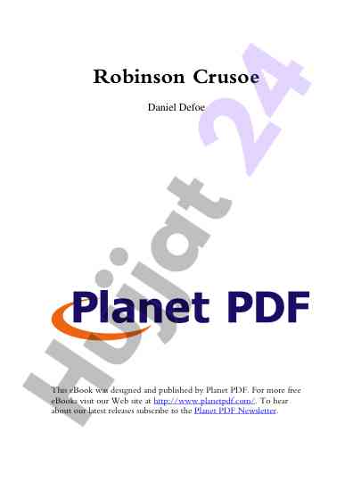 Robinson crusoe: a study of early life and adventure