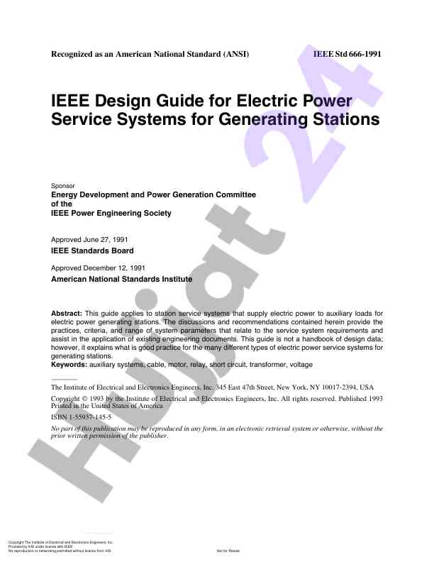 Ieee design guide for electric power service systems