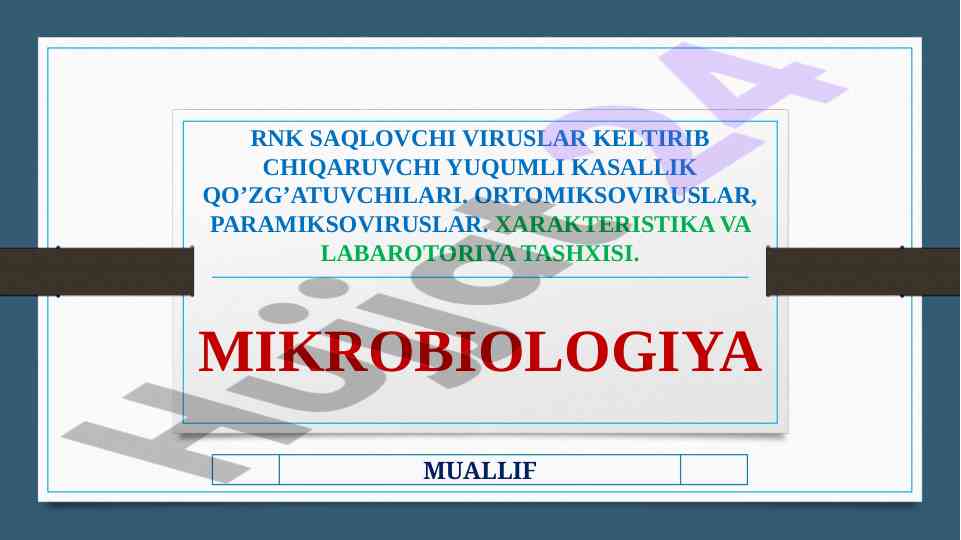 Rnk saqlovchi viruslar va yuqumli kasalliklar