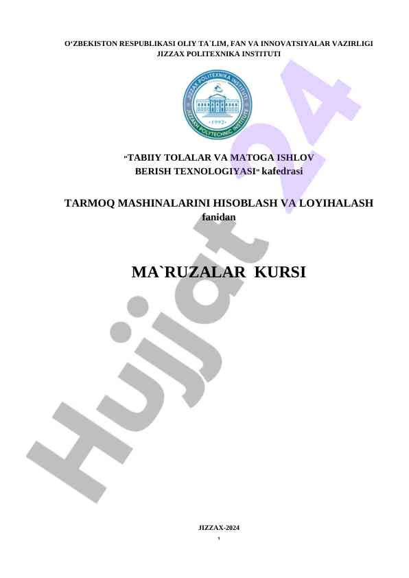 Tabiiy tolalar va matoga ishlov berish texnologiyasi