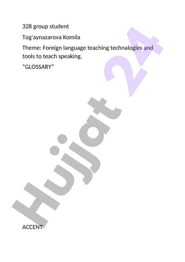 Foreign language teaching technologies and tools