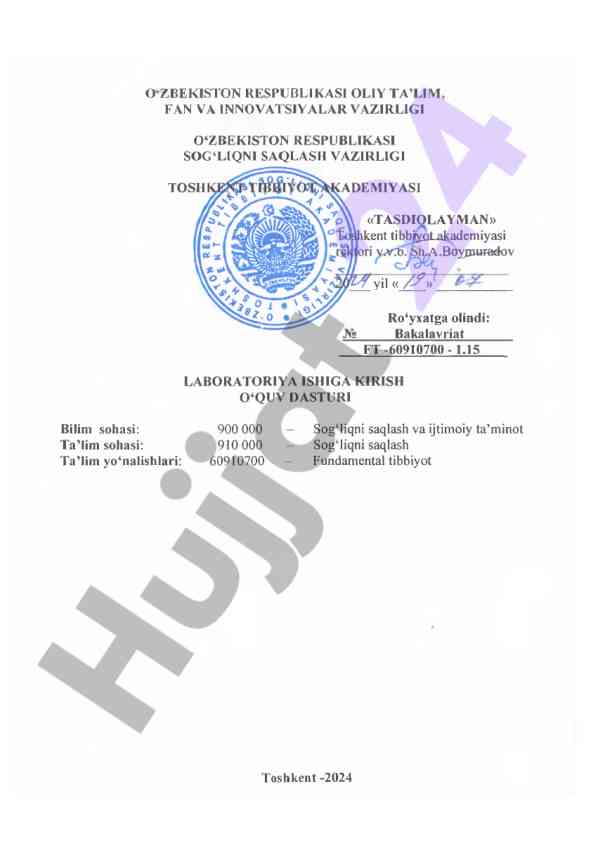 Laboratoriya ishiga kirish ta’lim yondashuvi