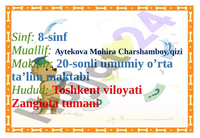 Suyaklarning tuzilishi va o’sishi