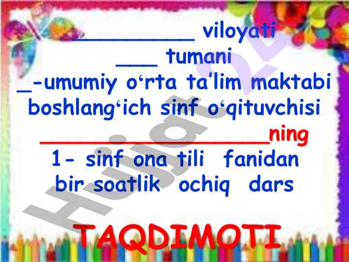 Ona tili fanidan ochiq dars: gapning turlari