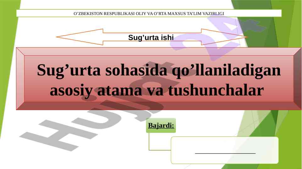 Sug‘urta sohasida asosiy atama va tushunchalar