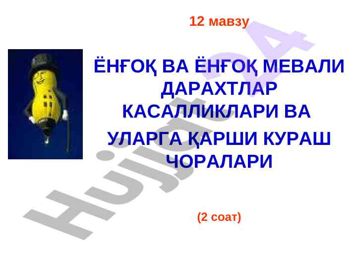 Ёнғоқ ва ёнғоқ мевали дарахтлар касалликлари