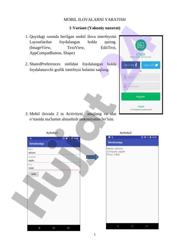 Mobil ilova yaratuvchi interfeys mavzusi