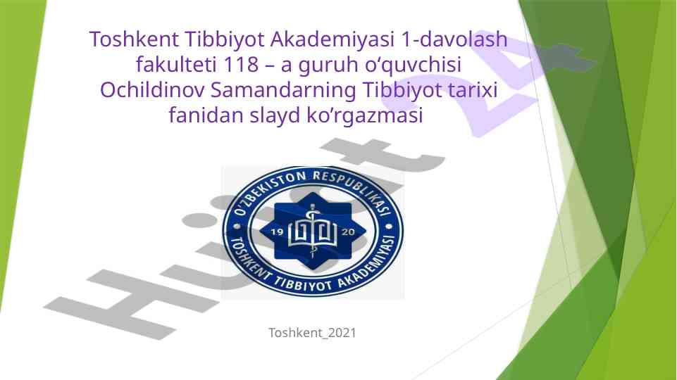 O’zbekistonda oliy tibbiy ta’lim tizimi rivojlanishi