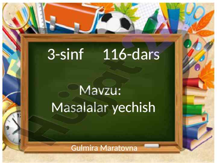 Masalalar yechish mavzusi 3-sinf 116-dars