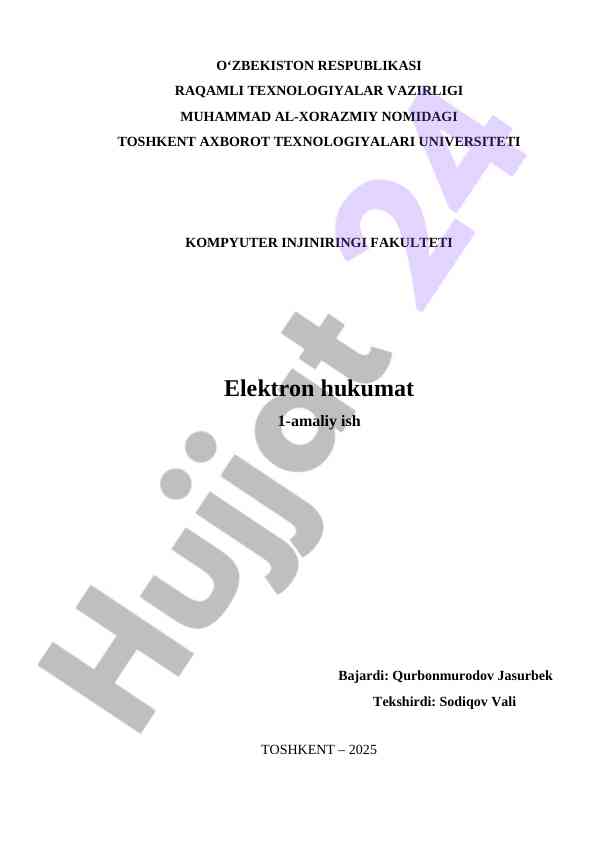Elektron hukumat portalining tahlili va foydalanishi
