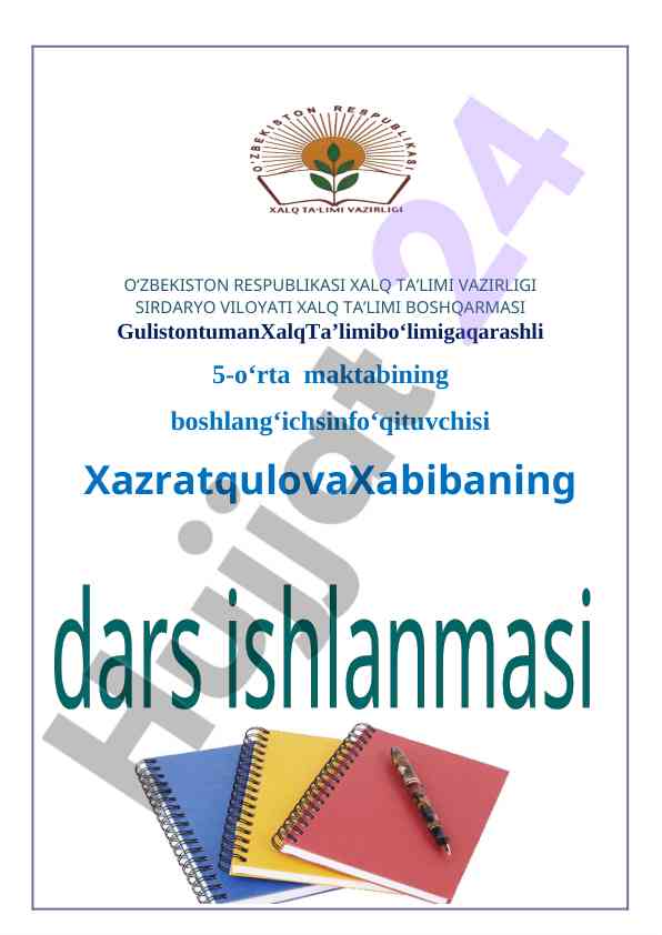 Ona tili darsida son so'z turkumi bilan tanishtirish
