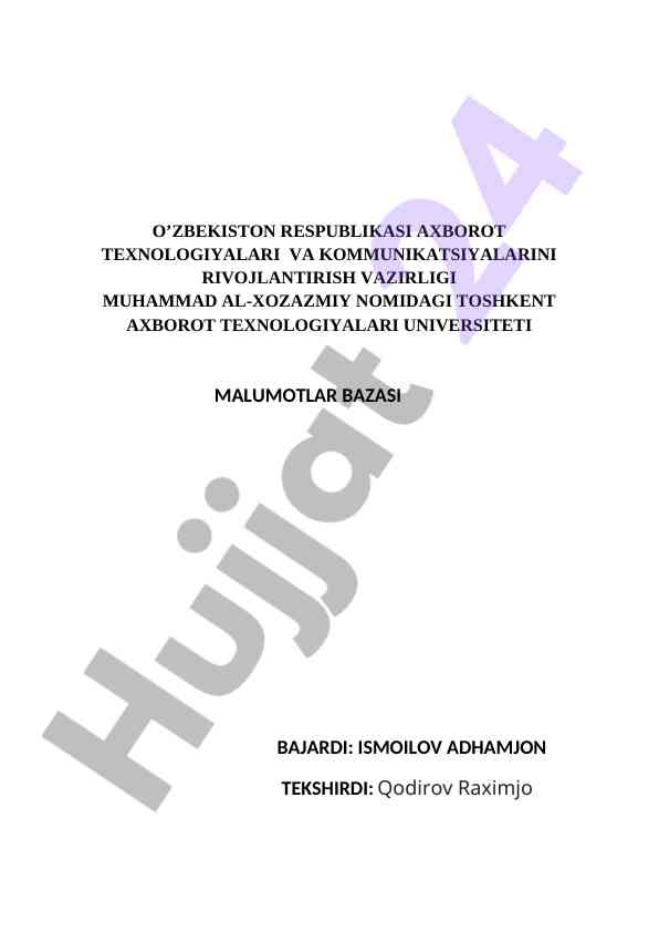 Bir nechta jadvallarni birlashtirishdagi amaliy ish