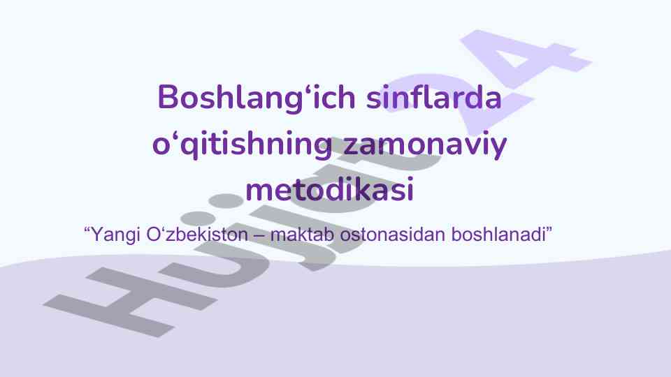 Zamonaviy metodikada savod o‘rgatish yondoshuvi
