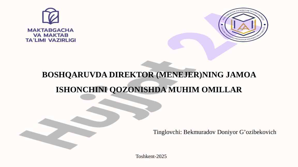 Jamoa ishonchini qozonishning muhim omillari