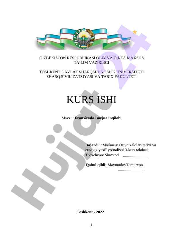 Fransiyada burjua inqilobi va oqibatlari